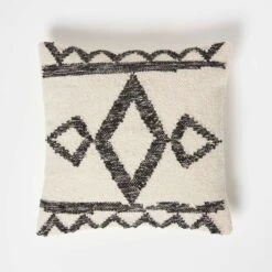 Koba Handwoven Traditional Black & Cream Cushion 45 X 45 Cm