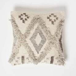 Alta Handwoven Tufted Beige Kilim Cushion 45 X 45 Cm