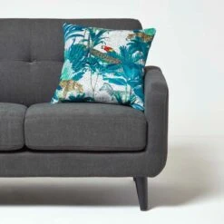 Teal Jungle & Parrot Velvet Filled Cushion 46 X 46 Cm 9 Teal Jungle & Parrot Velvet Filled Cushion 46 X 46 Cm -Best Homeware Store sf2246 3