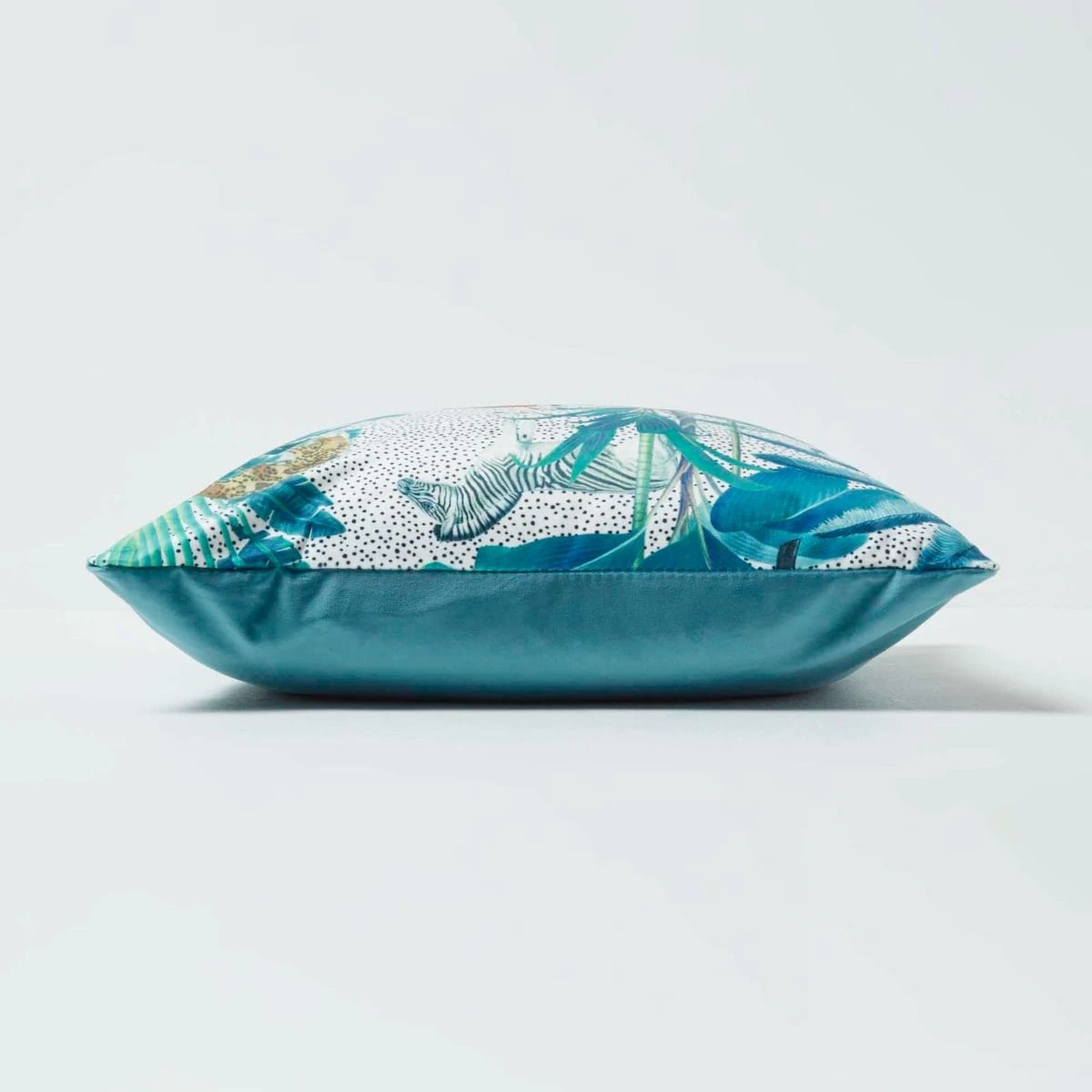 Teal Jungle & Parrot Velvet Filled Cushion 46 X 46 Cm 6 Teal Jungle & Parrot Velvet Filled Cushion 46 X 46 Cm - Image 4