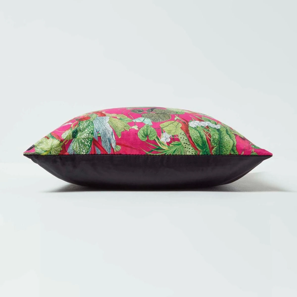 Hot Pink Tropical Leaf Velvet Filled Cushion 46 X 46 Cm 6 Hot Pink Tropical Leaf Velvet Filled Cushion 46 X 46 Cm - Image 4