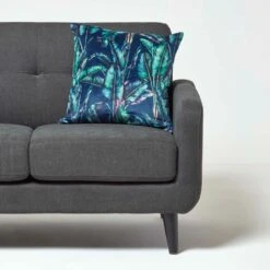 Navy Tropical Banana Leaf Velvet Filled Cushion 46 X 46 Cm 9 Navy Tropical Banana Leaf Velvet Filled Cushion 46 X 46 Cm -Best Homeware Store sf2248 3