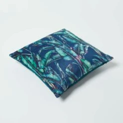 Navy Tropical Banana Leaf Velvet Filled Cushion 46 X 46 Cm 11 Navy Tropical Banana Leaf Velvet Filled Cushion 46 X 46 Cm -Best Homeware Store sf2248 5