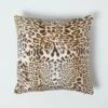 Leopard Print Velvet Filled Cushion 46 X 46 Cm