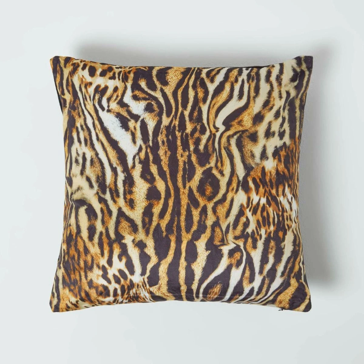 Tiger Print Velvet Filled Cushion 46 X 46 Cm 3 Tiger Print Velvet Filled Cushion 46 X 46 Cm
