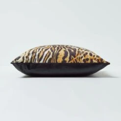 Tiger Print Velvet Filled Cushion 46 X 46 Cm 10 Tiger Print Velvet Filled Cushion 46 X 46 Cm -Best Homeware Store sf2250 4