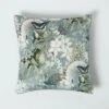 Floral Butterfly Garden Grey Velvet Filled Cushion 46 X 46 Cm