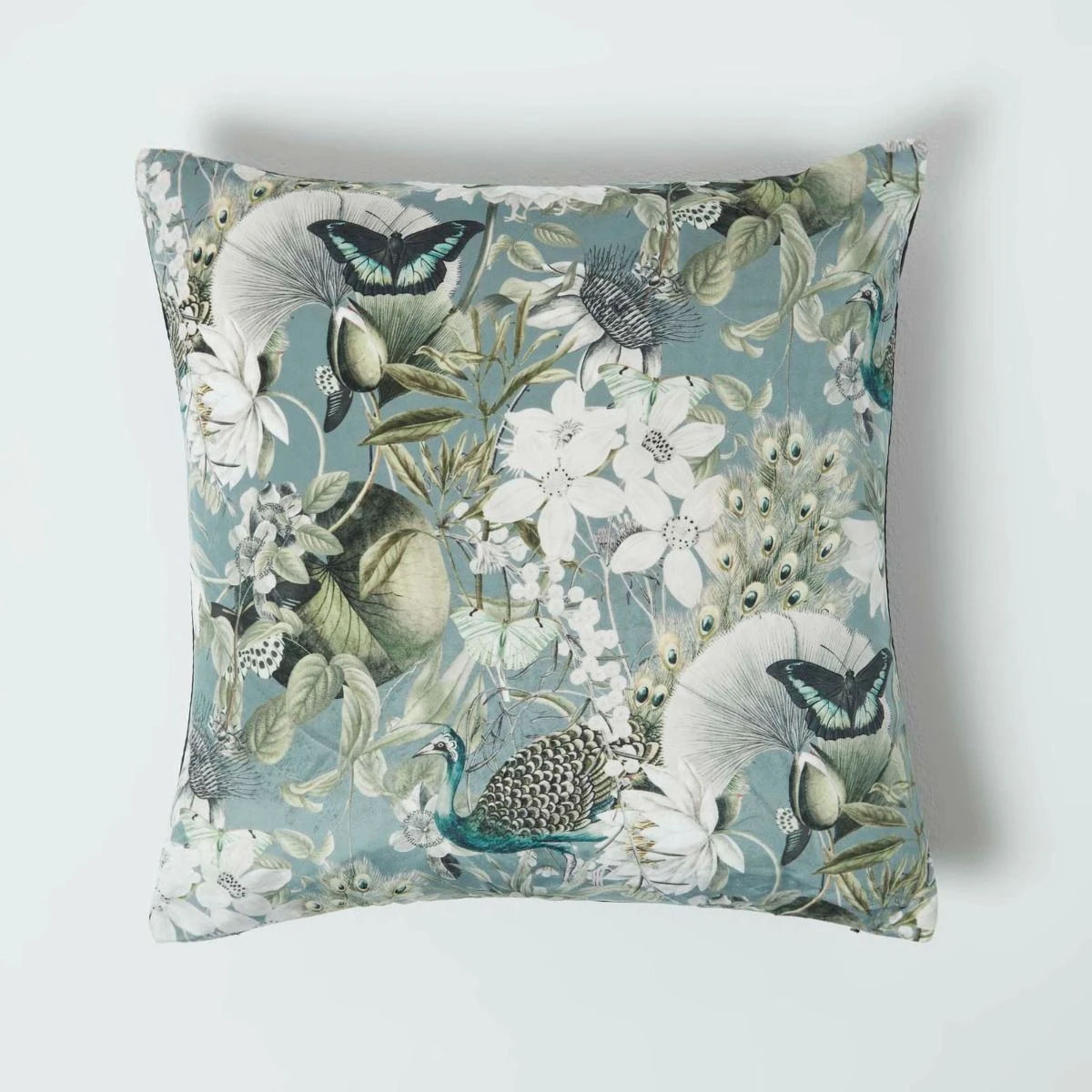 Floral Butterfly Garden Grey Velvet Filled Cushion 46 X 46 Cm 3 Floral Butterfly Garden Grey Velvet Filled Cushion 46 X 46 Cm