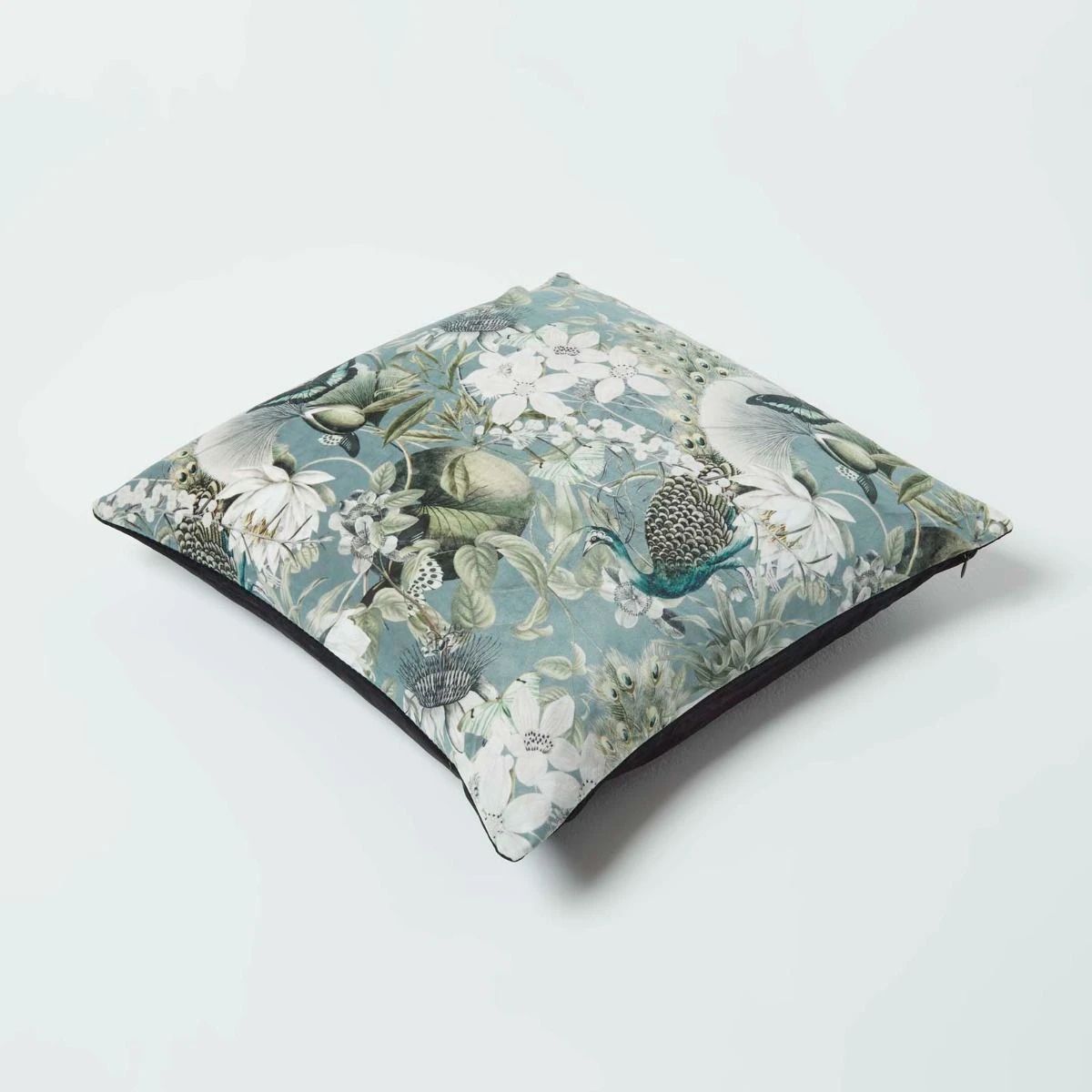 Floral Butterfly Garden Grey Velvet Filled Cushion 46 X 46 Cm 7 Floral Butterfly Garden Grey Velvet Filled Cushion 46 X 46 Cm - Image 5