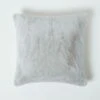 Soft Touch Faux Fur Grey Filled Cushion 46 X 46 Cm