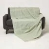 Kashi Sage Green Cotton Throw With Tassels 2 Kashi Sage Green Cotton Throw With Tassels -Best Homeware Store sf2265a 1 3