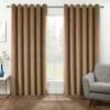 Thermal 100% Blackout Beige Velvet Curtains