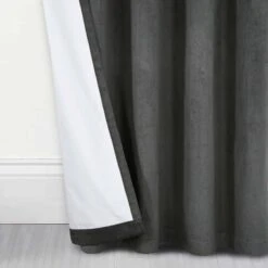 Thermal 100% Blackout Grey Velvet Curtains 11 Thermal 100% Blackout Grey Velvet Curtains -Best Homeware Store sf2276 3 6