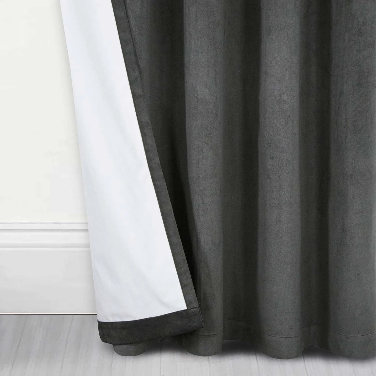 Thermal 100% Blackout Grey Velvet Curtains 5 Thermal 100% Blackout Grey Velvet Curtains - Image 3