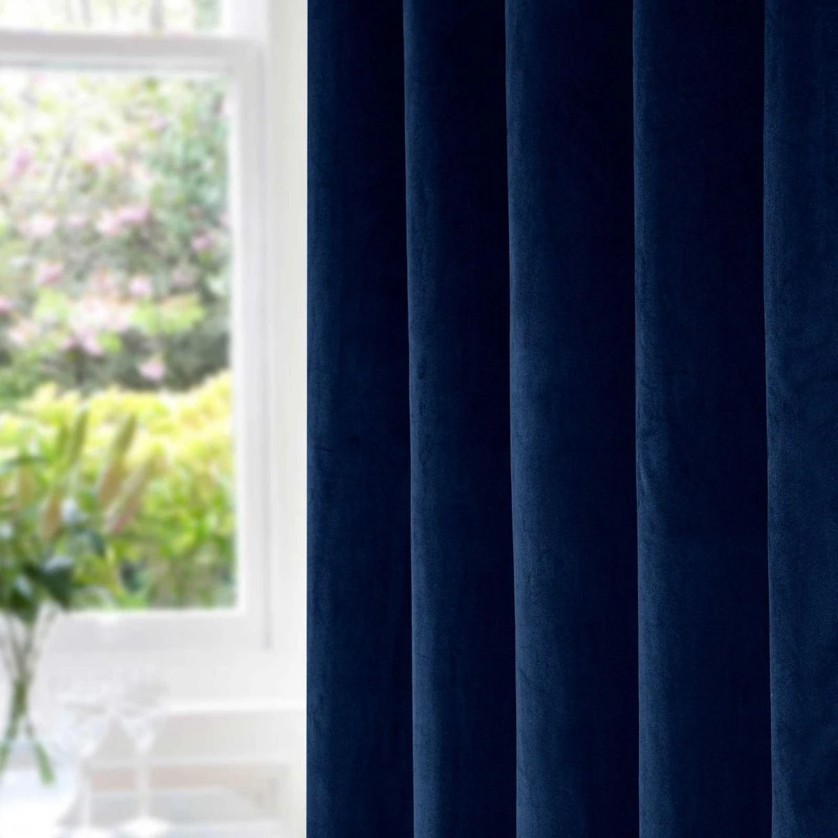 Thermal 100% Blackout Navy Velvet Curtains 4 Thermal 100% Blackout Navy Velvet Curtains - Image 2
