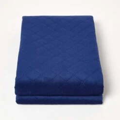 Diamond Quilted Navy Velvet Bed Throw 11 Diamond Quilted Navy Velvet Bed Throw -Best Homeware Store sf2289 2