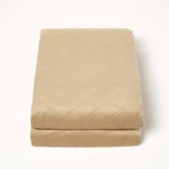Diamond Quilted Beige Velvet Bed Throw 11 Diamond Quilted Beige Velvet Bed Throw -Best Homeware Store sf2290 2