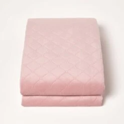 Diamond Quilted Pink Velvet Bed Throw 11 Diamond Quilted Pink Velvet Bed Throw -Best Homeware Store sf2291 2