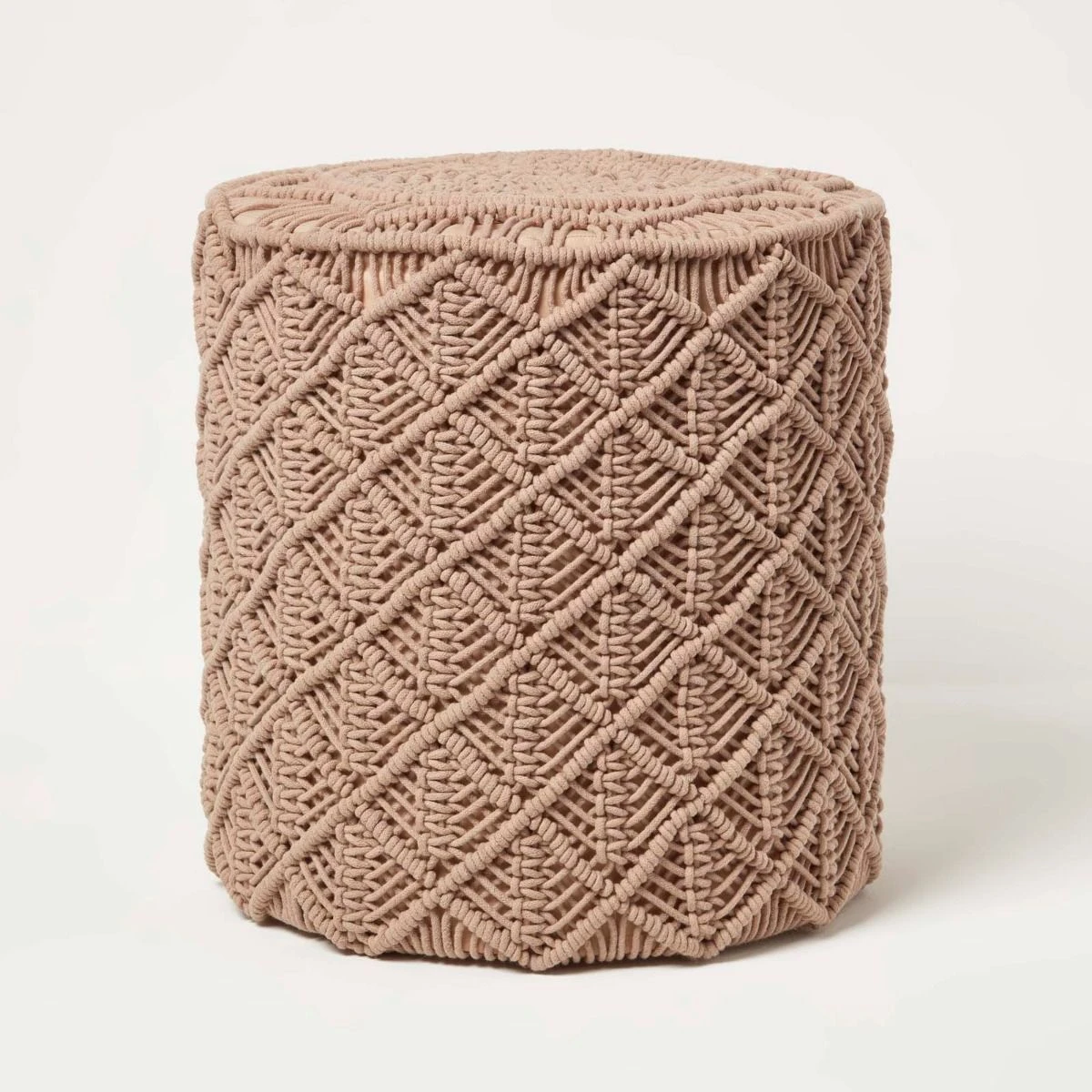 Delilah Brown Macrame Pouffe, 42 Cm Tall 3 Delilah Brown Macrame Pouffe, 42 Cm Tall