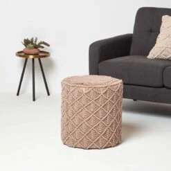 Delilah Brown Macrame Pouffe, 42 Cm Tall 8 Delilah Brown Macrame Pouffe, 42 Cm Tall -Best Homeware Store sf2293 2