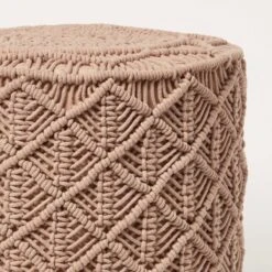 Delilah Brown Macrame Pouffe, 42 Cm Tall 10 Delilah Brown Macrame Pouffe, 42 Cm Tall -Best Homeware Store sf2293 4