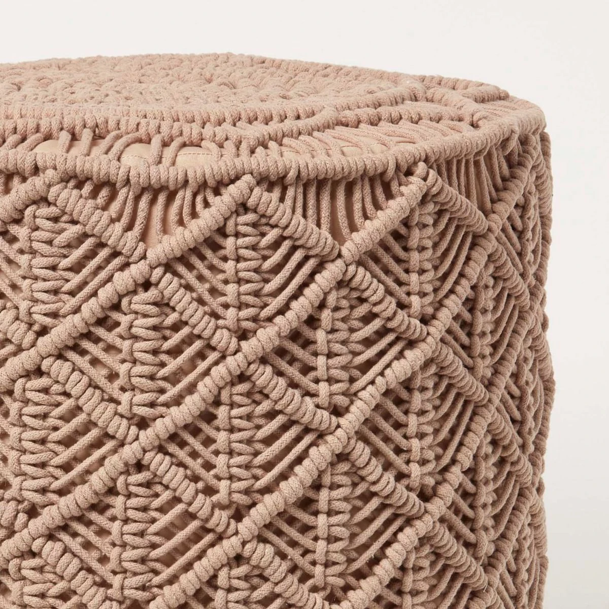 Delilah Brown Macrame Pouffe, 42 Cm Tall 6 Delilah Brown Macrame Pouffe, 42 Cm Tall - Image 4